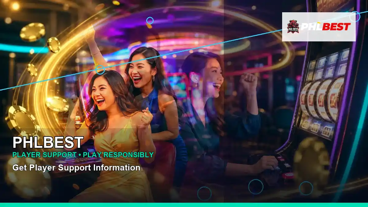 PHLBEST duo online slot games featuring an adult Filipina casino host with a right-diagonal composition