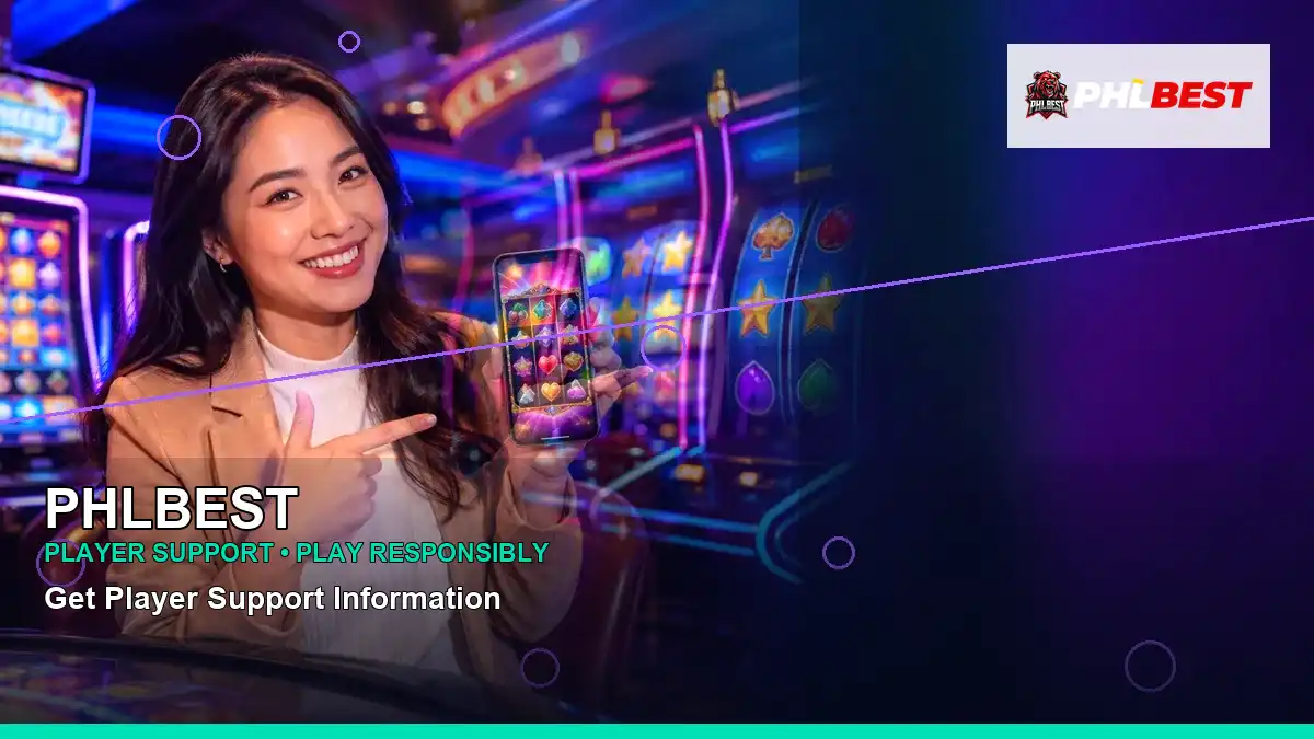 PHLBEST fantasy online slot games featuring an adult Filipina casino host with a left-framed composition